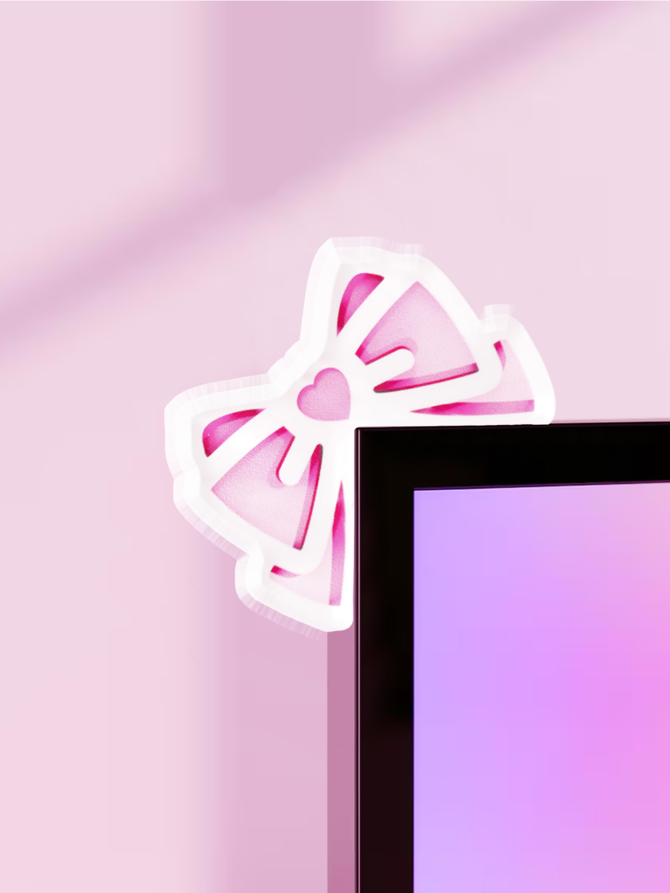 Kawaii Bow Monitor Decor Pink  - đánh giá và giá Home Office Programmer