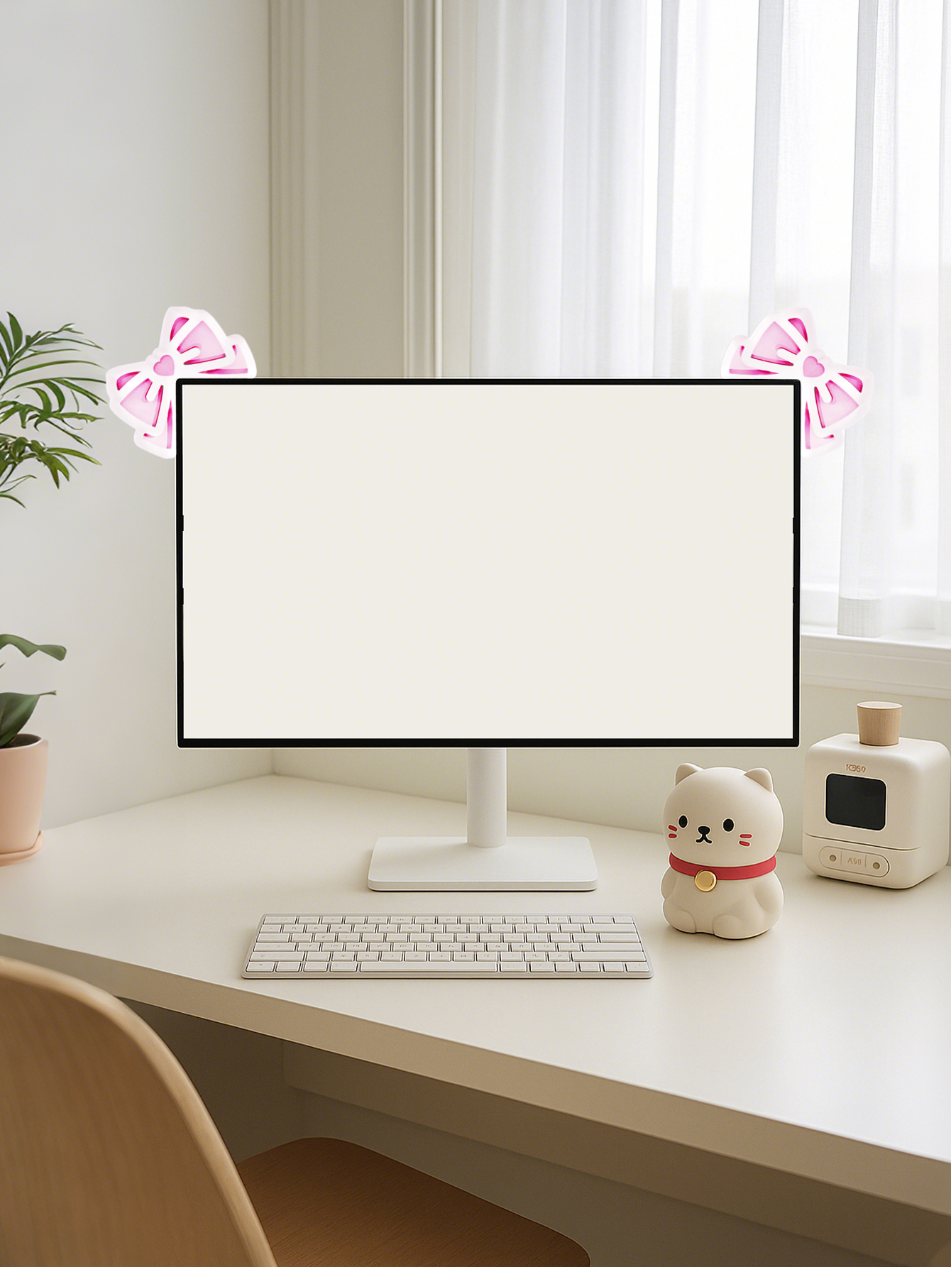 Kawaii Bow Monitor Decor Pink  - đánh giá và giá Home Office Programmer