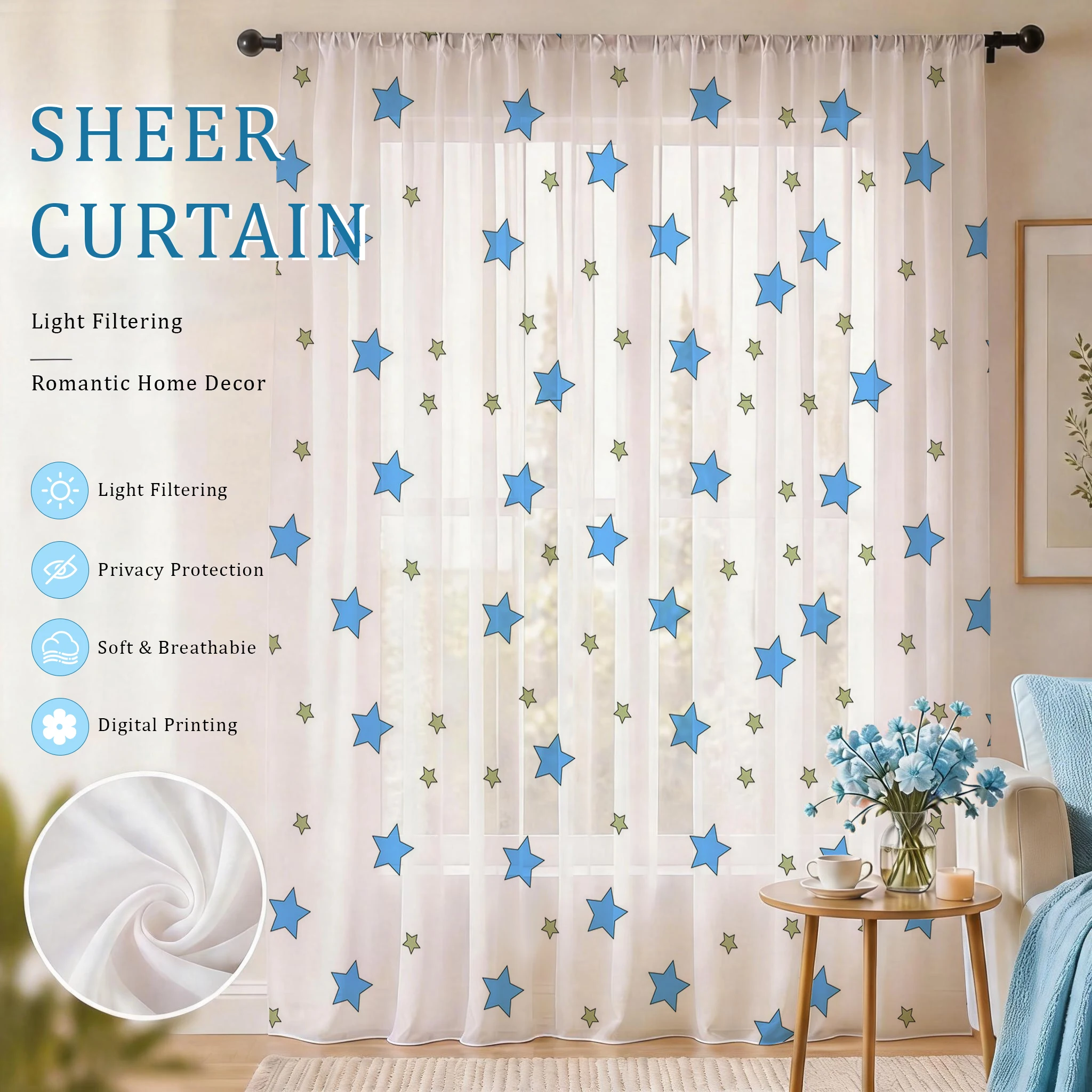 Blue Star Modern Gradient Shee - đánh giá và giá Home Office With Plants