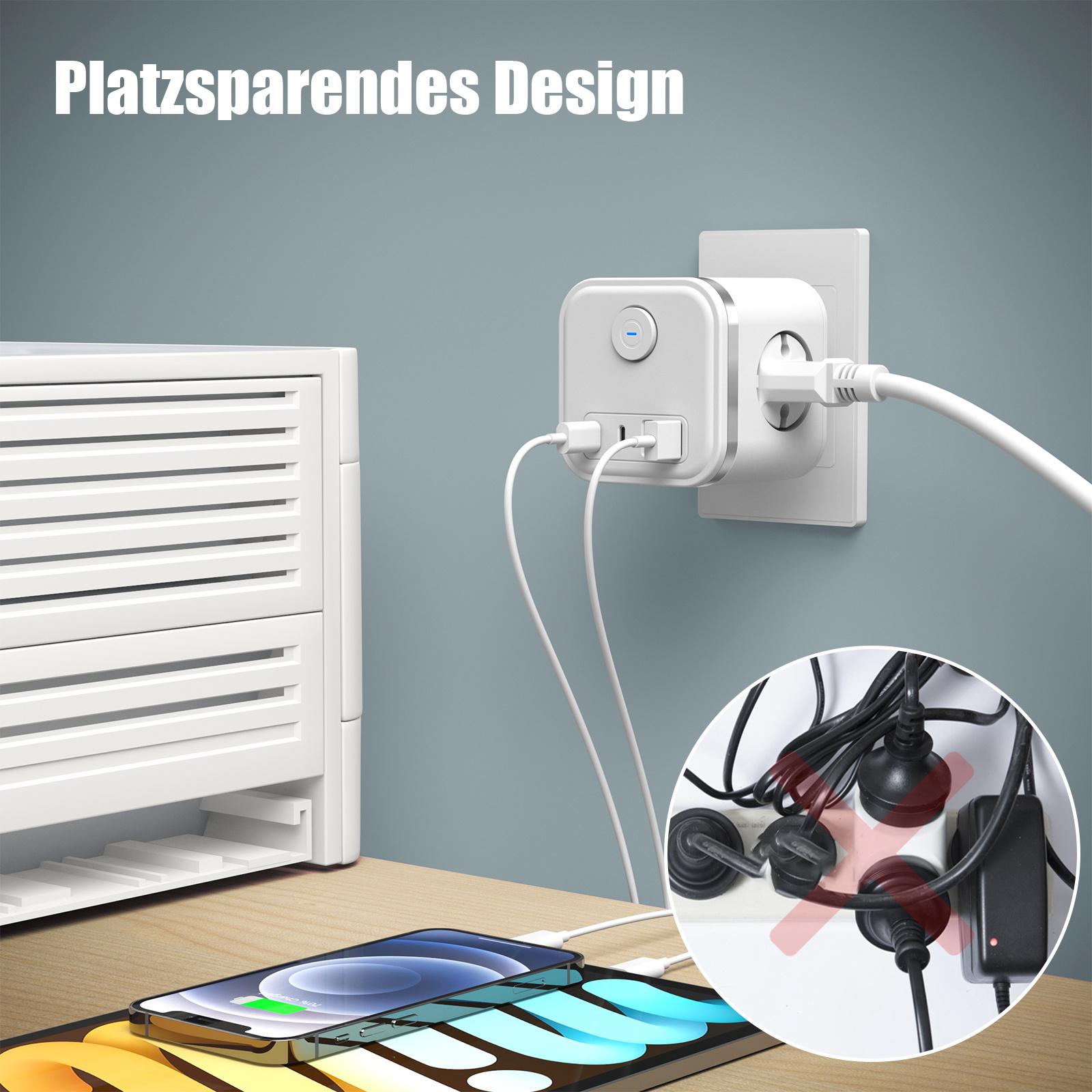 3680W Multi Plug EU Power Stri - đánh giá và giá Power Strip Desk