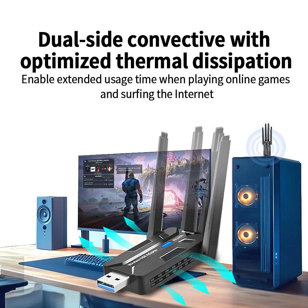 WiFi 6 USB Adapter 1800Mbps Du - đánh giá và giá Home Office Laptop