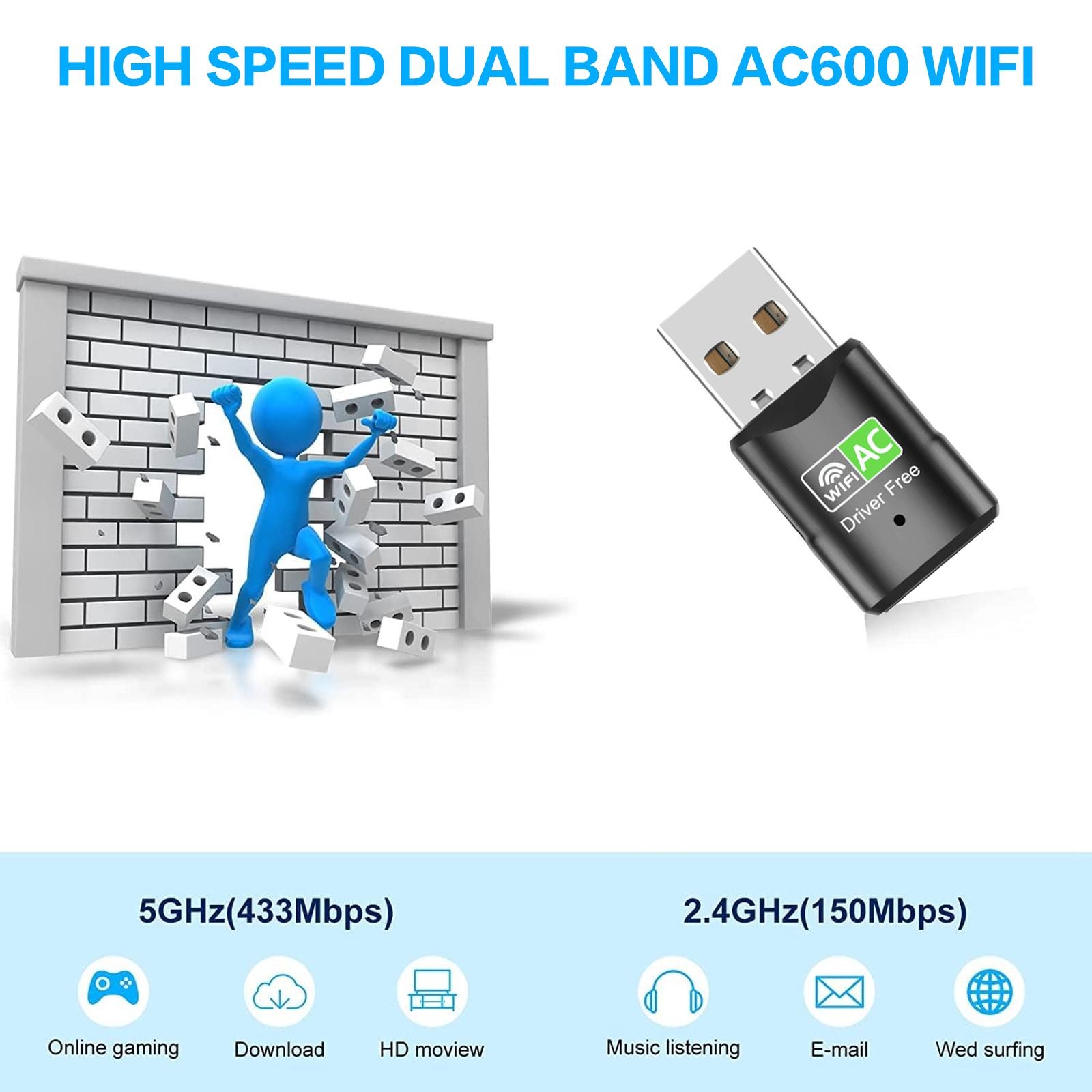 AC600 USB WiFi Adapter, Dual B - đánh giá và giá Home Office Laptop