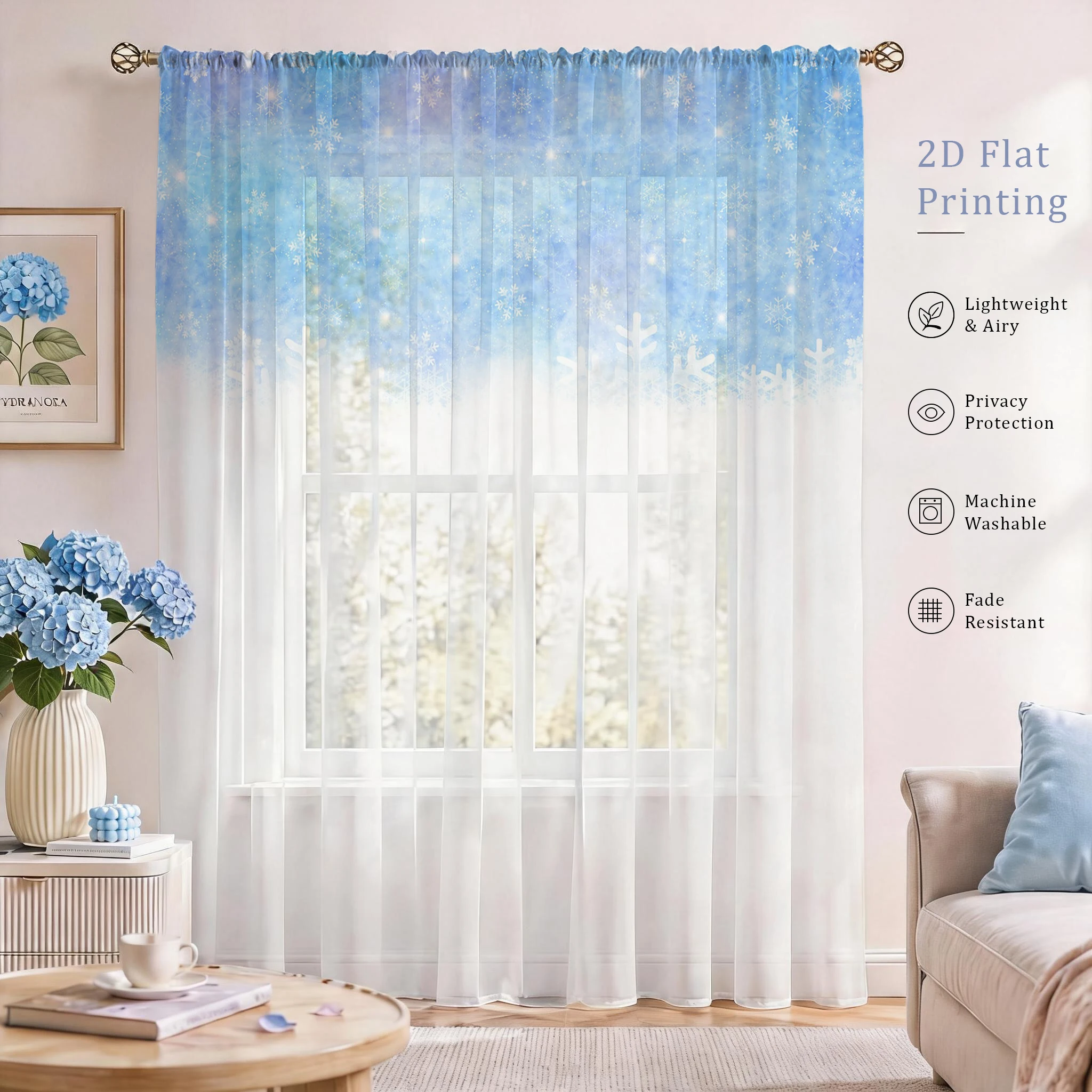 Floral Gradient Sheer Curtain, - đánh giá và giá Home Office With Plants