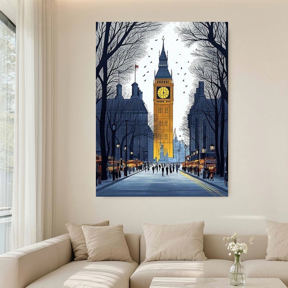 Framed London Streetscape Canv - đánh giá và giá Home Office Icon