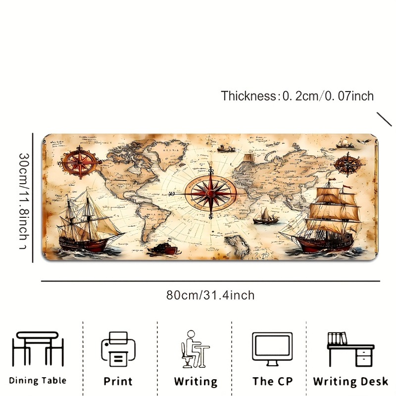 1 piece retro nautical chart d - đánh giá và giá Mousepad Xl Extended